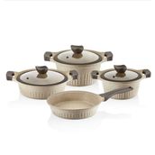 Falez Cool Line Creamy 7 Parça Granit Tencere Seti