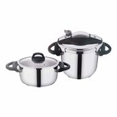 Falez Twist Ve Cook 2'li Gri 7lt+4lt Düdüklü Tencere Seti