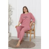 FAMES PİJAMA Büyük Beden Kadın Pijama Takımı Pumpkin Pembe