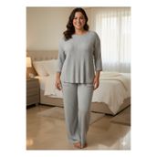 FAMES PİJAMA Kadın Büyük Beden Fitilli Pijama Takımı