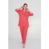 FAMES PİJAMA Pumpkin Yazılı Kaşkorse Büyük Beden Kadın Pijama Takımı