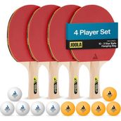 Family Premium Masa Tenisi Seti - 4 Adet Düzenleme Ping Pong Raketi, 10 Adet Eğitim Amaçlı 40 mm - Çok Renkli