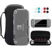 FANPL Carrying Case for Nintendo Switch Lite, Portable Travel Accessories Bundle with Blue Switch Lite Storage Case, Clear Protective Skin Shell, Screen Protector and 10 Thumb Grip Caps