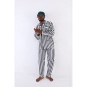 Fantastik Store Kocabey 4007 Uzun Kol Çizgili Gaffur Erkek Pijama Takım - Antrasit