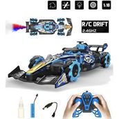 Farbu Oyuncak Sesli Işıklı Şarjlı 1:10 Büyük Ölçek Kumandalı Duman Atan Full Fonksiyon F1 Araç Rc Oyuncak Araba - Mavi