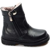 Fast Step 769KXA120 Hakiki Deri Kürklü Siyah Unisex Çocuk Klasik Bot