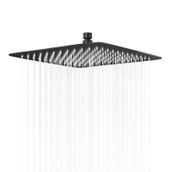 Fause KTD101-B Kare Slim 304 Metal 20x20 Cm Siyah Tepe Duş Başlığı