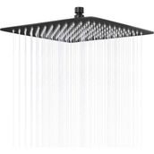 Fause KTD102-B Kare Slim 304 Metal 25x25 cm Siyah Tepe Duş Başlığı