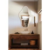 Fawdecor Modern Tasarım Ahşap Çerçeveli Asimetrik Ayna