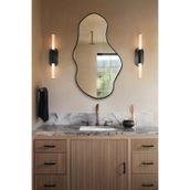 Fawdecor Modern Tasarım Ahşap Çerçeveli Asimetrik Dekoratif Ayna