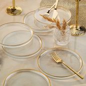 Fecra Loren Gold Fileli 16 cm 6'lı Pasta Tabağı Seti