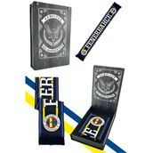 Fenerbahçe Lacivert Üç Renkli Unisex Dokuma Atkı Lazer Kutu Hediyeli