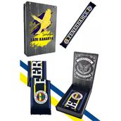 Fenerbahçe Lacivert Üç Renkli Unisex Dokuma Atkı Uv Kutu Hediyeli