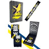 Fenerbahçe Sarı Lacivert Palamutlu Unisex Dokuma Atkı Uv Kutu Hediyeli