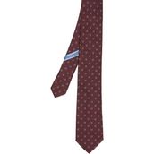 Ferragamo Bordo Logo Desenli Ipek Kravat - Standart