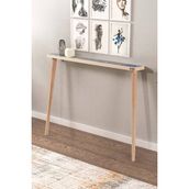 Feyza Design 102X12CM Doğal Ağaç Traverten Taşlı Mavi Dresuar - Ahşap - Ceviz