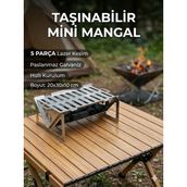 Feyza Design Portatif Katlanabilir Mangal ve Kamp Ocağı Seti, Çantalı, 30X20X10 cm - Seçenek 1