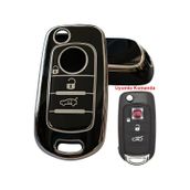 Fiat Egea Uyumlu Nano Anahtar Kumanda Kılıfı Oto Anahtarlık 3 Tuşlu Siyah Silver