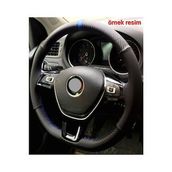 Fiat Linea Uyumlu Alkantara-karbon Mavi Yüzüklü Direksiyon Kılıfı