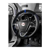 Fiat Palio Uyumlu Direksiyon Kilifi Alkantra Delikli Mavi Yuzuklu
