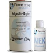 Fiber Elyaf Kompozit 1 kg Polyester Reçine + 10 gr Mek