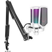 Fifine Ampligame A6T Beyaz RGB USB Mikrofon