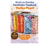 figanlar ambalaj 25x35 cm Orta Boy Kendinden Yapışkanlı Metalize Hediye Poşeti – Karışık Renk & Desen (10’lu Set)