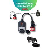 Filşarj Elektrikli Araç Paketi 2 -Şarj İstasyonu - Type(Tip) 2 Ac Şarj Kablosu - Dönüştürücü