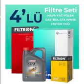 Filtron Fiat Palio 1.4 Benzinli Castrol Motor Yağlı 1998-2012 4'lü Filtre Bakım Seti
