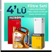 Filtron Ford Fiesta 1.0 Benzin Shell Motor Yağlı 2017-2020 4'lü Filtre Bakım Seti