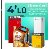 Filtron Hyundai Bayon 1.4 Benzinli Shell Motor Yağlı 2021-2023 4'lü Filtre Bakım Seti