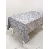 Finezza 160x220 cm İpek Lüx Jakar Polycotton Kumaş Gri Dikdörtgen Masa Örtüsü
