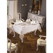 Finezza 160x230 cm 17 Parça 8 Kişilik Henna Güpürlü Keten Krem Sofra Takımı