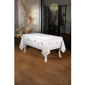 Finezza 160x320 cm Nilüfer Lüx Jakar Kumaş Gri Dikdörtgen Masa Örtüsü