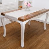 Finezza 45x150 cm Roma Jakar Polyester Kumaş Bej Runner
