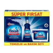 Finish 400 ml Parlatıcı + 250 ml Sıvı Makine Temizleyici + 500 gr Tuz Temizlik ve Bakım Seti