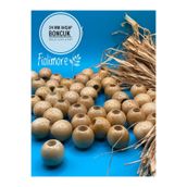 Fiolimore 24 mm Vernik Ahşap Boncuk (13 Adet) Yuvarlak Makrome Çanta Tasarım Tahta Boncuk Delik Çapı 9 mm