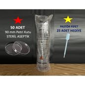 Fıratmed 90 MM Aseptik Steril Plastik Petri Kabı Kutu 50 Adet