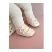 First Step G-2360 Pudra Gökkuşağı Nakışlı Cırt Cırtlı Kız Bebek Patik
