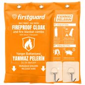 Firstguard Yanmaz Pelerin ve Yangın Battaniyesi, 550°C (1022°F) DAYANIKLI,%100 Fiberglas, 160X145 Cm, Askı Aparatı Hediyeli,ce EN1869:2019