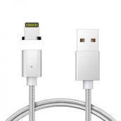 FitPlus QC 3.0 Silver Manyetik Mıknatıslı Lightning Hızlı Şarj Kablosu