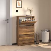 Flat Duo 3 Katlı Geniş Ayakkabılık - Oslo Ceviz 73X119x26 Cm