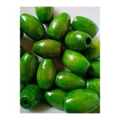 Flea Market 30 Mm Oval Ahşap Boncuk Yeşil (25 Adet)
