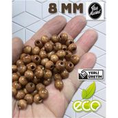 Flea Market Ekonomik Paket 1 Kilo 8mm Ahşap Boncuk - Meşe - ( Ort - 3300-4000 Adet )