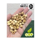 Flea Market Vernikli Ahşap Boncuk 10 Mm 100 Gr(Ort ± 250-300 Adet) Ahşap Rengi