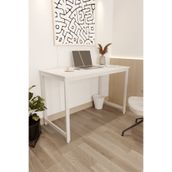Flinder Çalışma Masası Bilgisayar Masası Ofis Masası 60x120 | Beyaz Yüzey – Beyaz Ayak