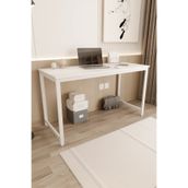 Flinder Çalışma Masası Bilgisayar Masası Ofis Masası 60x140 | Beyaz – Beyaz Ayak