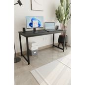 Flinder Çalışma Masası Bilgisayar Masası Ofis Masası 60x140 | Siyah – Siyah Ayak