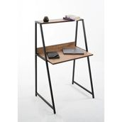 Flinder Çam Rengi Metal Ayaklı, Raflı Çalışma Masası, Bilgisayar Masası, Ofis Masası - 120 x 76 x 55 cm - Çam - Siyah