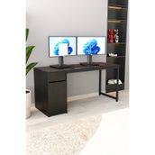 Flinder Kesonlu Çalışma Masası 160x60 | Siyah Kesonlu Bilgisayar Masası & Ofis Masası